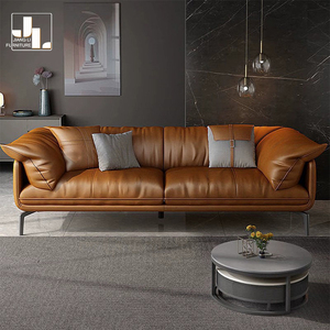 Juego <span class=keywords><strong>de</strong></span> sofá <span class=keywords><strong>de</strong></span> <span class=keywords><strong>cuero</strong></span> marrón para Hotel <span class=keywords><strong>de</strong></span> lujo italiano, sala <span class=keywords><strong>de</strong></span> estar moderna, marco <span class=keywords><strong>de</strong></span> madera, combinación tapizada, muebles <span class=keywords><strong>de</strong></span> sofá - Product Image 2