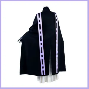 Costume de cosplay <span class=keywords><strong>Douma</strong></span> d'anime japonais, haut à manches longues, cape noire, chapeau, uniforme, perruque, ensemble pour homme adulte, costume de carnaval d'Halloween - Product Image 5