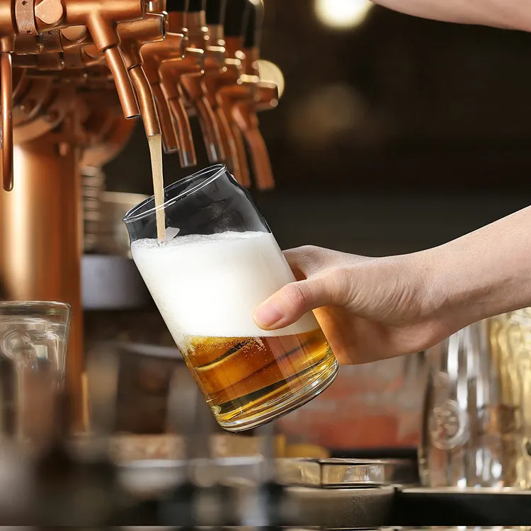 Glasdosenbecher mit Deckel und Strohhalm 12 Unzen 16 Unzen Glasbecher mit Bambusdeckel und Strohhalm für Smoothie, Boba-Tee Glas Getränkebecher