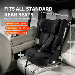 Seggiolino Auto per Bambini ECE R129 I-Size <span class=keywords><strong>ISOFIX</strong></span> Gruppo 1 2 3 9-36kg, Seggiolino Auto Pieghevole per Neonati e Bambini con Top Tether - Product Image 3