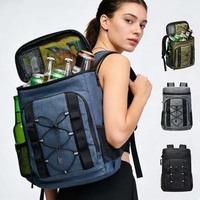 Sac à dos isotherme imperméable léger et souple pour pique-nique, plage, voyages et aventures de week-end (33 canettes)