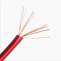 Cable Paralelo RVB Rojo y Negro 300/500V de 2 Núcleos, Cable Flexible de Cobre Puro para Altavoces y Alimentación, Cable Paralelo Negro - 300/500V