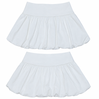 Jupe mini blanche bouffante pour femme, style Y2K, vêtements coréens, taille élastique large, ourlet froncé, jupe de fête extensible
