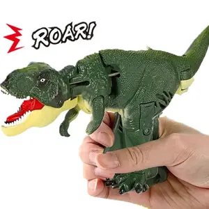热销儿童带声音的可移动压力机塑料恐龙玩具