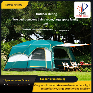 Großes Campingzelt, 2 Räume 1 Halle, Tragbar und Faltbar, Wasserdicht und Sonnenschutz, Für 3-12 Personen - Product Image 2