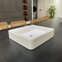 Meilleures ventes : Lavabo de salle de bain rectangulaire en céramique blanche, lavabo d'art en porcelaine à poser sur table, de fabricant de céramique