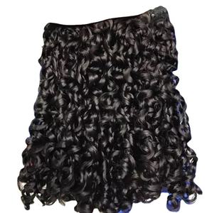 Luxury Deep Wavy Curly Black Color Single Donor Super Double Drawn Flat <b>Tip</b> 100% Human Hair <b>Extension</b> Bundle Raw Virgin Hair - Product Image 5