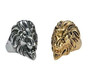Hot Style <strong>Statement</strong> Punk Hiphop Lion Head Titanium Stainless Steel <strong>Ring</strong> for <strong>Men</strong> Factory Wholesale - Product Image 2