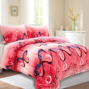 2024new thiết kế bướm Cal vua nữ hoàng Comforter Bộ Sherpa chăn bedding Set <span class=keywords><strong>comforters</strong></span> Set - Product Image 1