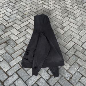 Sudadera con Capucha Extra Grande para Hombre, de Forro Polar, con Estampado de Letras, Bordado con Logotipo Personalizado, Impresión Digital, Estilo Desgastado, con Cremallera, Lavado Ácido - Product Image 3