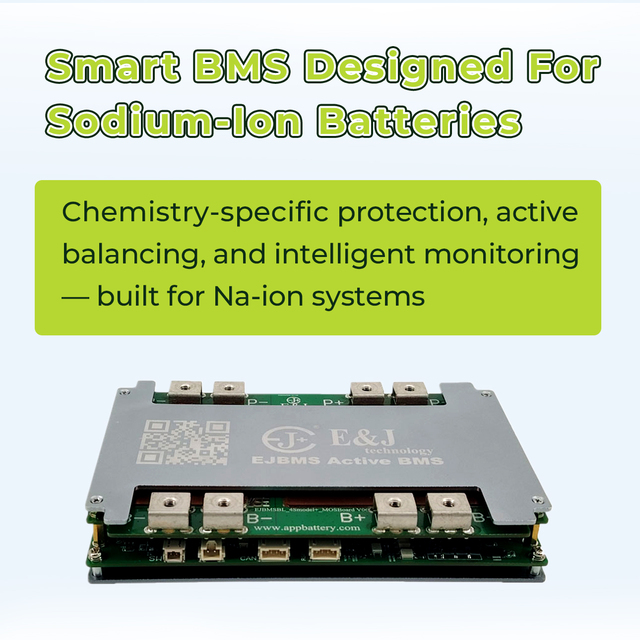 ENJBMS Sodium-Ion Battery for 4S | Bluetooth Smart for with Active Balancing for Electric Bicycles/Scooters 300A Max Discharge