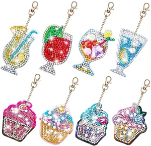 Porte-clés 5D à motif diamant, dessin animé, anime, extraterrestre, cristal, DIY, pendentif double face, acrylique imprimé, type Pâques - Product Image 4