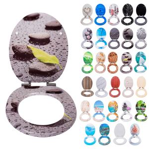 Tapa de inodoro redonda moderna de cierre lento para baño, de madera MDF con bisagras de aleación de zinc, 1 año de garantía, ¡Gran oferta en Europa! - Product Image 6