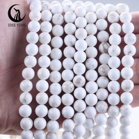 Zhe Ying 6mm 8mm 10mm Runde Naturstein Weiß Türkis Perlen Heil kristall Runde Weiß Türkis Perlen
