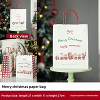 Sac cadeau en papier artistique blanc personnalisé DAKE, motif bonhomme de neige et arbre, emballage de bonbons de Noël, vente en gros, boîte cadeau de luxe