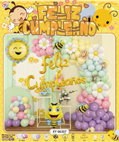 Abeille thème Latex couleur ballon ensembles jaune or noir guirlande arc Kit espagnol fête d'anniversaire décorations fournitures