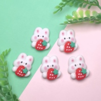 Abalorios de resina de conejo, bonitos cabujones planos estilo caricatura para manualidades DIY, accesorios para el cabello, adornos, accesorios de conejo