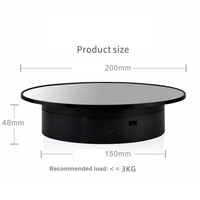 Présentoir de plateau tournant électrique bidirectionnel de 20cm Présentoir rotatif d'accessoires de prise de vue vidéo
