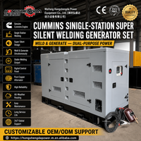 Générateur de soudage monophasé 500A, moteur diesel, boîtier super silencieux pour la réparation sur site de pipelines, alimentation pour chantier éloigné