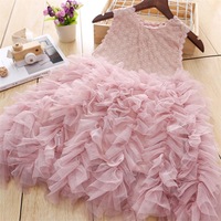 Nouvelle Robe de Princesse d'Été pour Filles, Robe Tutu Super Féerique en Tulle Superposé, Robe Élégante Sans Manches pour Enfants pour Fête d'Anniversaire