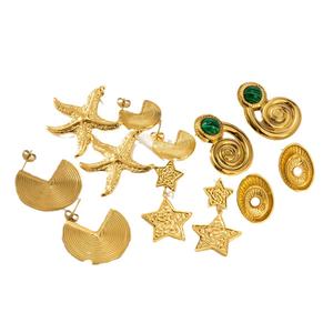 Joyería de Moda Personalizable al por Mayor, Aretes Colgantes de Acero Inoxidable con Baño de Oro de 18K, Aretes de Aro con Forma de Estrella para Mujeres Elegantes - Product Image 6