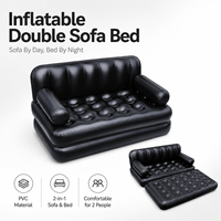 Canapé convertible en PVC sur mesure de 0,34 mm d'épaisseur, canapé-lit gonflable double portable pour l'intérieur et l'extérieur