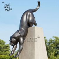 Statue de chien de grande taille en métal de style européen célèbre, Mastiff allemand, Dogue allemand, sculpture de chien en bronze antique