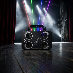 Luces Profesionales para Escenario, Láser RGB de 4 Ojos a Todo Color, Luz de Escaneo para DJ, Tira de Luces para Bodas, DMX512, Activación por Sonido, Refrigeración por Ventilador - Product Image 1