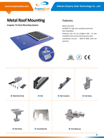 Solar-Dachmontagesystem AL6005-T5 SUS304 Material 10kW Photovoltaik-Aufhängeschraube Dachziegel PV-Modul Solarmodul-Montagestruktur