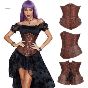 Women's Bustier Waist Cincher Steel Bones Corset Body Shapers Girdles <strong>Cleavage</strong> Gothic Steampunk Underbust Vest Tank <strong>Top</strong> - Product Image 2