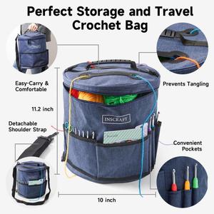 ชุดถักโครเชต์ขนสัตว์แบบทำมือชุดเครื่องมือถักนิตติ้งสำหรับมือใหม่ชุดถักโครเชต์แบบพกพาแพคเกจวัสดุสำหรับการถัก - Product Image 2