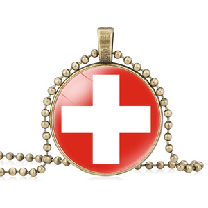 HOTSALE 2026 YYN 287 Landen Nationale Vlag Ontwerp Glazen Koepel Cabochon Hanger Legering Schakelketting Verzilverd Charm Ketting - Product Image 6