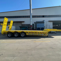 Semi-remorque surbaissée à 4 essieux pour le transport de véhicules lourds, remorque surbaissée pour la logistique et la vente de machines de construction