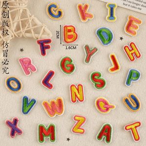 Stock 2cm Mini Iron on Embroidered Colorful Letter Patch for Hat Bag Decoration - Product Image 1