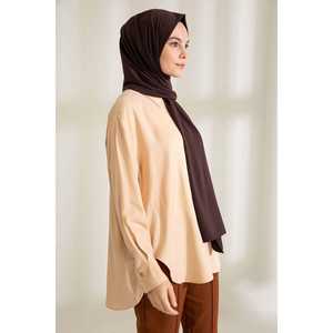 Châle en soie Medina Bitter Coffee, voile de protection solaire - Product Image 2