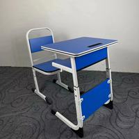Offre Spéciale : Ensemble Table et Chaises en Bois pour École, Banc et Table de Formation Scolaire Revêtus de Plastique Bleu