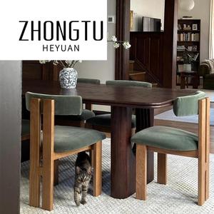 Hiện đại cổ điển Mộc mạc tối giản gỗ sồi rắn bàn ăn đồ nội thất phòng ăn hình chữ nhật bàn đặt 6 8 Ghế bàn ăn - Product Image 4