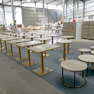 Ensemble Table et Chaises de <span class=keywords><strong>Restaurant</strong></span>, Mobilier Commercial Carré pour Fast-Food, Table de Salle à Manger en Marbre de Cuisine - Product Image 2