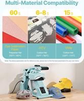 Presse à chaud semi-automatique 2-en-1 pour casquettes, vert clair, manuelle, électrique, pour impression d'étiquettes, DIY, pour casquettes de sport portables pour femmes et enfants