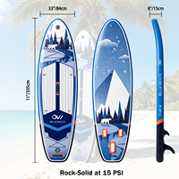 Tabla de Paddle Inflable Premium de 11 pies x 33 pulgadas con Gráfico Nevado y Bomba, BLUEWAYS Frozen Lake Expedition SUP para Deportes de Invierno