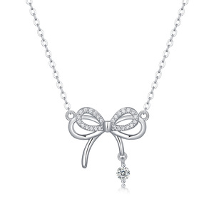 Mặt dây chuyền bướm bạc 925 Sterling đính đá Moissanite, kiểu dáng cổ điển, đạt chuẩn kim cương, món quà trang sức cao cấp dành tặng nữ giới - Product Image 4