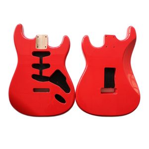 Corpo per Chitarra Elettrica ST in <span class=keywords><strong>Ontano</strong></span> <span class=keywords><strong>Rosso</strong></span> Fiesta con Finitura Lucida Donlis per Kit Elettrici SSS dalla Fabbrica Cinese Disponibile in Vari Colori - Product Image 1
