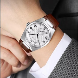 Montre à quartz pour homme, en cuir, légère, mouvement à quartz, grand cadran de 39,2 mm, calendrier sportif, vente en gros - Product Image 6