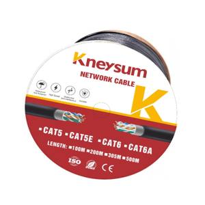 Cable de Red para Exteriores Kneysum de Alta Calidad con Protección Solar, Par Trenzado CAT5 de Cobre Puro, 8 Núcleos, <span class=keywords><strong>POE</strong></span>, para Monitoreo - Product Image 1