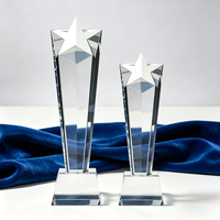 Trophée étoile en cristal Honor multi-tailles, trophée étoile en verre vierge, récompenses en cristal, trophées en cristal, vente chaude