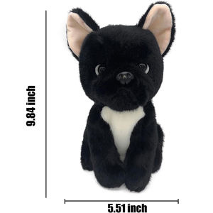 Peluche réaliste U418 pour chien Bouledogue français Cadeau d'anniversaire réaliste pour enfants Peluche oreilles noires Jouet pour chien - Product Image 3