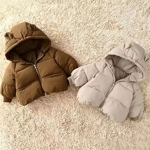 Veste chaude unisexe à <span class=keywords><strong>capuche</strong></span> oreilles d'ours pour bébé 2026 - Manteau d'hiver épais en coton coupe-vent <span class=keywords><strong>avec</strong></span> fermeture éclair pour enfants - Product Image 3