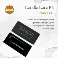 Kit de soin de mèche de bougie noir et or en gros avec éteignoir et coupe-mèche