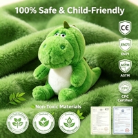 Peluche Dinosaure Vert Doux de 8 Pouces, Jouet en Peluche Animal Assis, Prix pour Machine d'Arcade de Centre Commercial, Vente Directe, Acheter en Gros