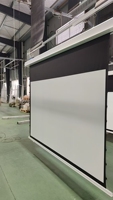 Écran de projection motorisé 4K Ultra HD encastré au plafond, tissu PVC blanc mat, tension électrique cachée, 3D, home cinéma, 16:9, portable
